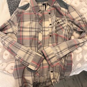 Plaid button up shirt from Pac sun.